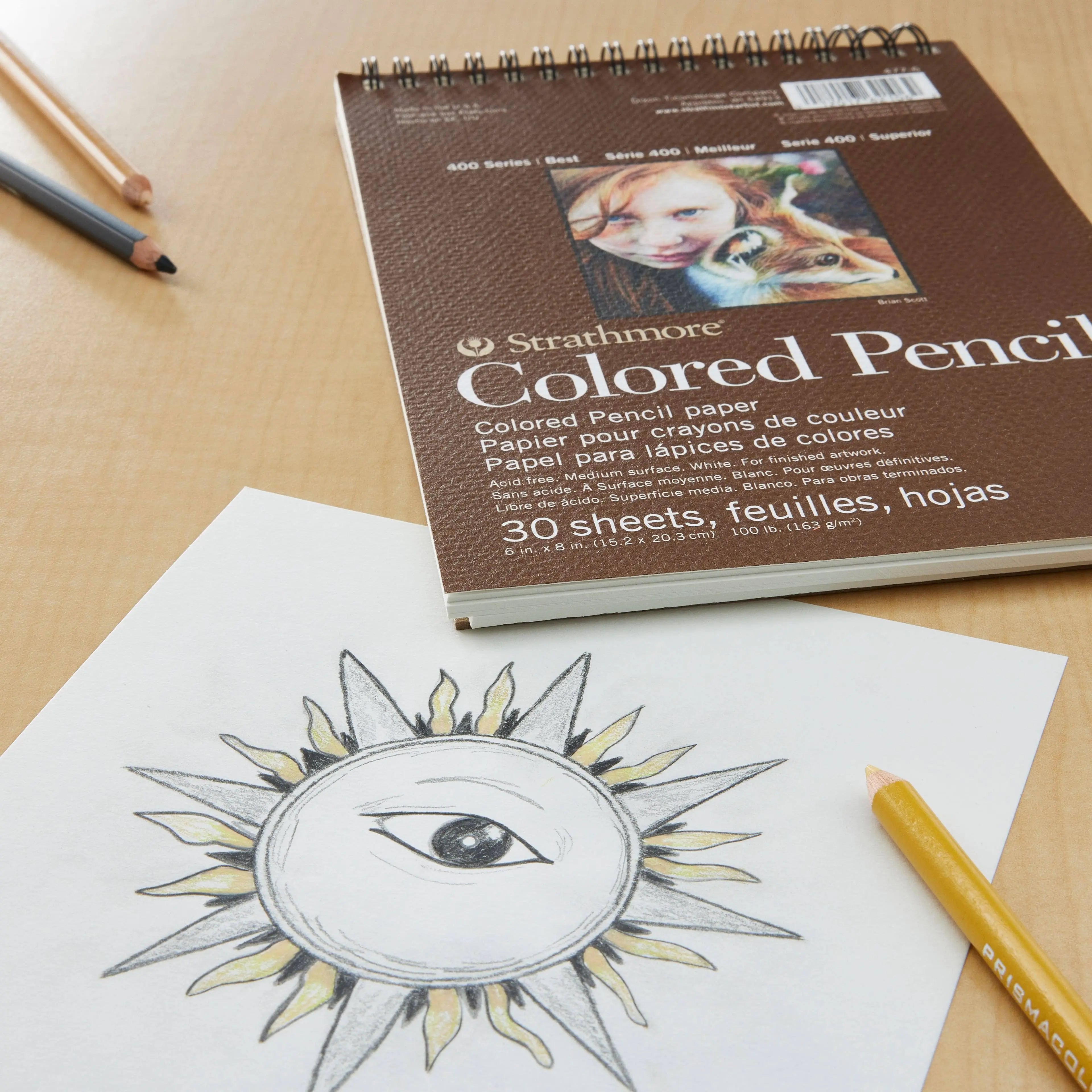 Strathmore Colored Pencil Paper Series 400,30 SHT,163 GSM - 6" x 8"(477-6) Strathmore